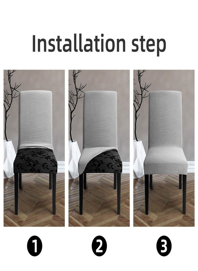 Artrello Chair Covers for Dining Room - Stretch Chair Slipcovers for Decorative Seat Protector Armless Removable Washable Elastic Dinner Universal Spandex Solid Chair Slip Covers Set… - Image 4